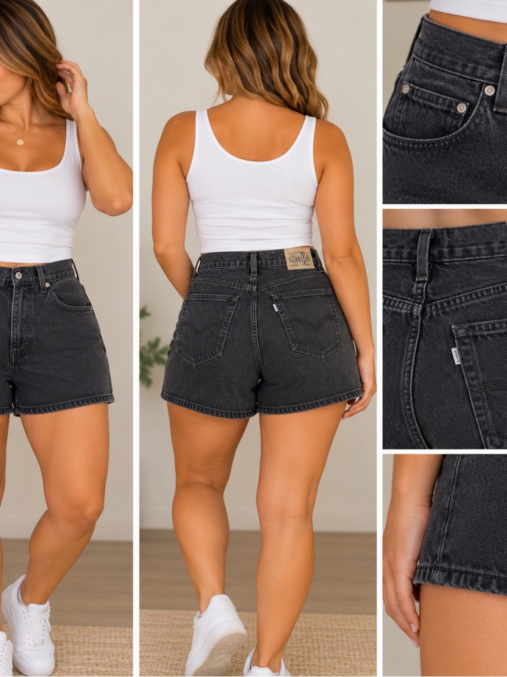 Levi's Black High-Rise Relaxed Jean Shorts
